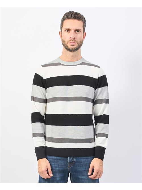 Yes Zee Men's Sweater with Asymmetric Stripes YES ZEE | M875-MK002801